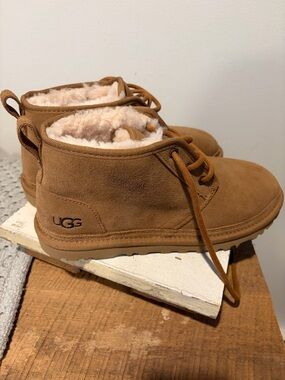 UGG Chestnut Lace-Up Suede Shearling Boots